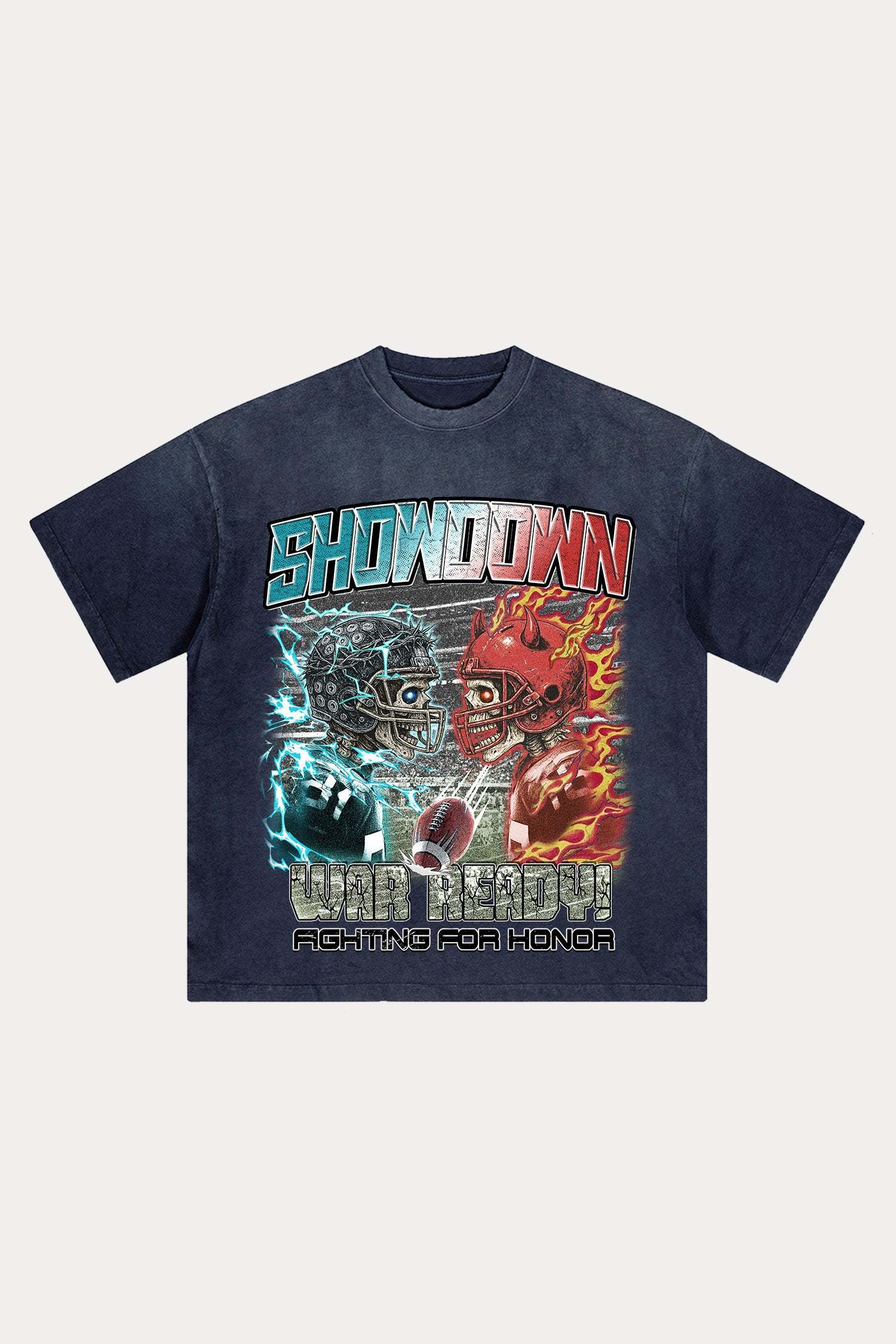 Evilnova Showdown Distressed Washed T-Shirt-Evilnova