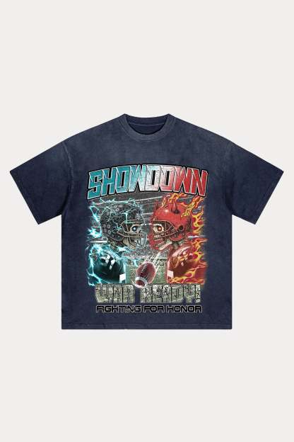Evilnova Showdown Distressed Washed T-Shirt-Evilnova