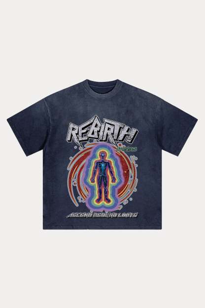 Evilnova Rebirth Distressed Washed T-Shirt-Evilnova