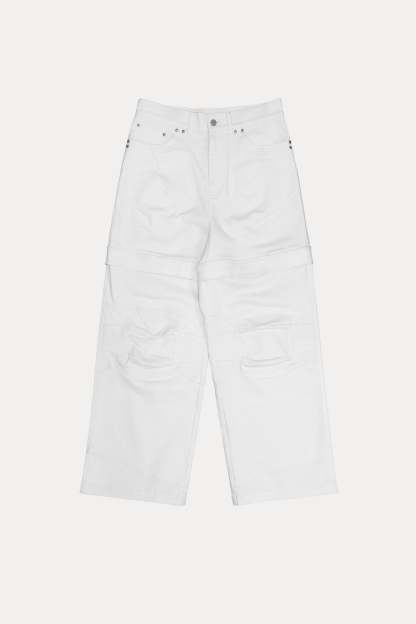 Evilnova White Paneled Baggy Cargo Pants-Evilnova
