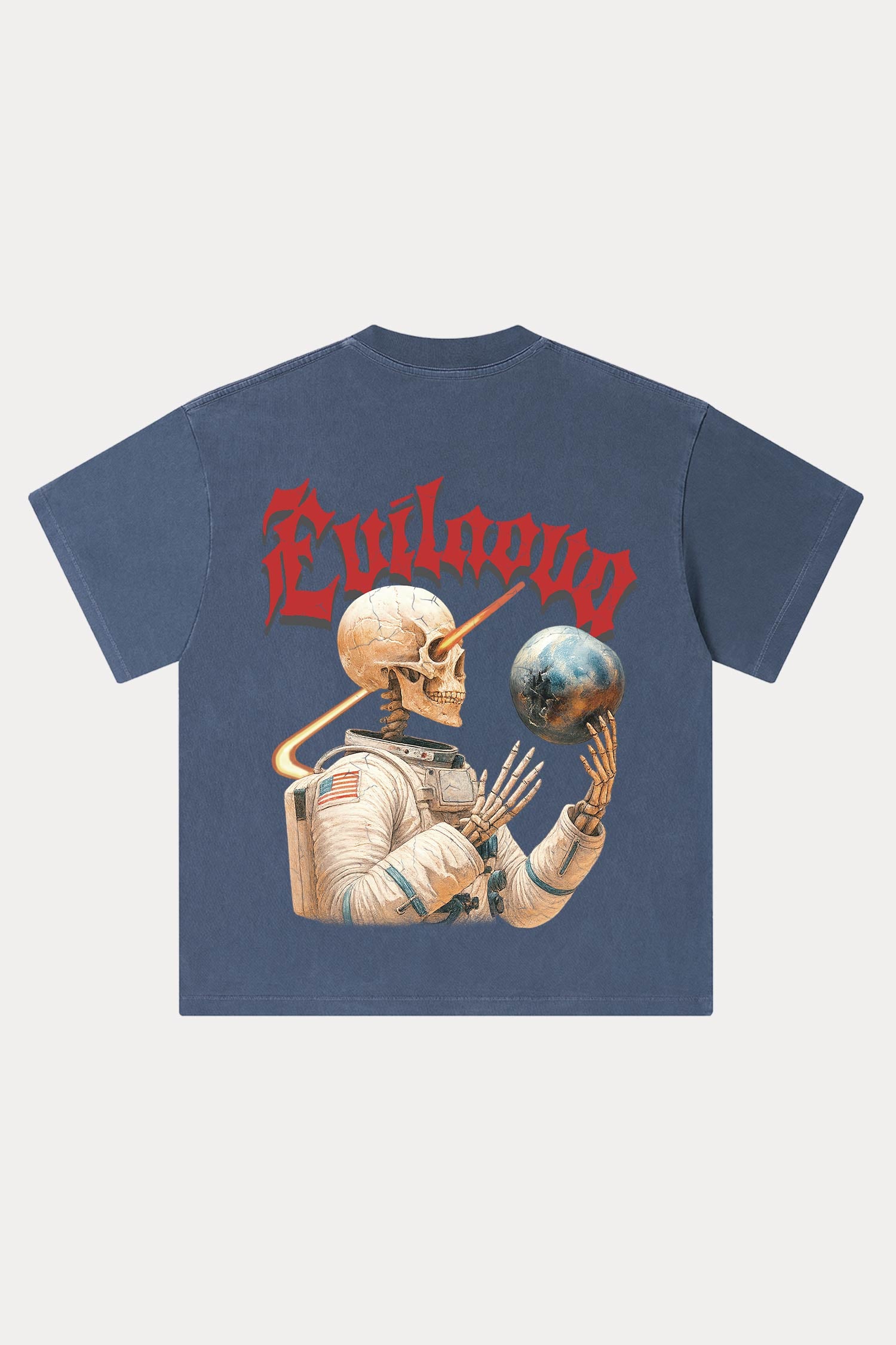 Evilnova Cosmic Explorer Washed Streetwear T-Shirt-Evilnova