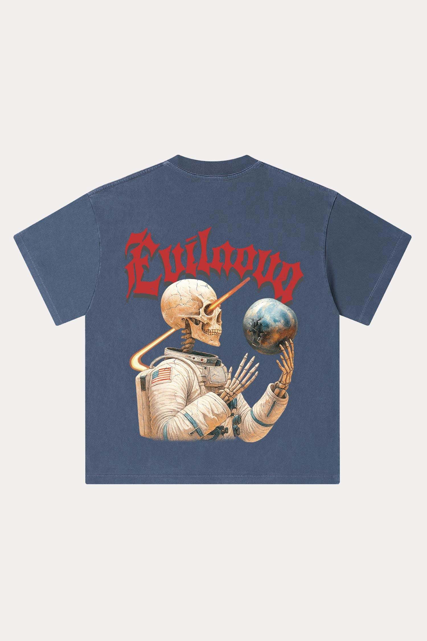 Evilnova Cosmic Explorer Washed Streetwear T-Shirt-Evilnova