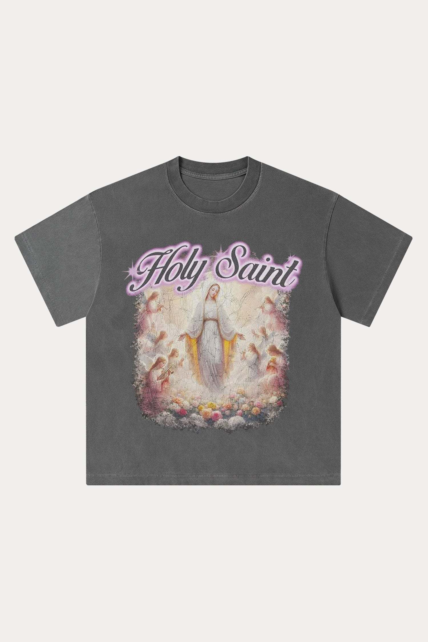 Evilnova Holy Saint Washed Streetwear T-Shirt-Evilnova