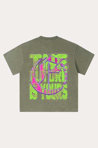 Evilnova Energy Figure Washed Streetwear T-Shirt-Evilnova