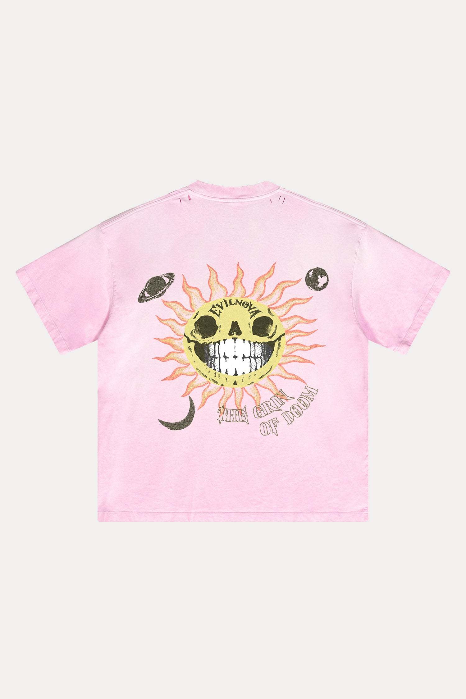 Evilnova The Grin of Doom Distressed Washed T-Shirt-Evilnova