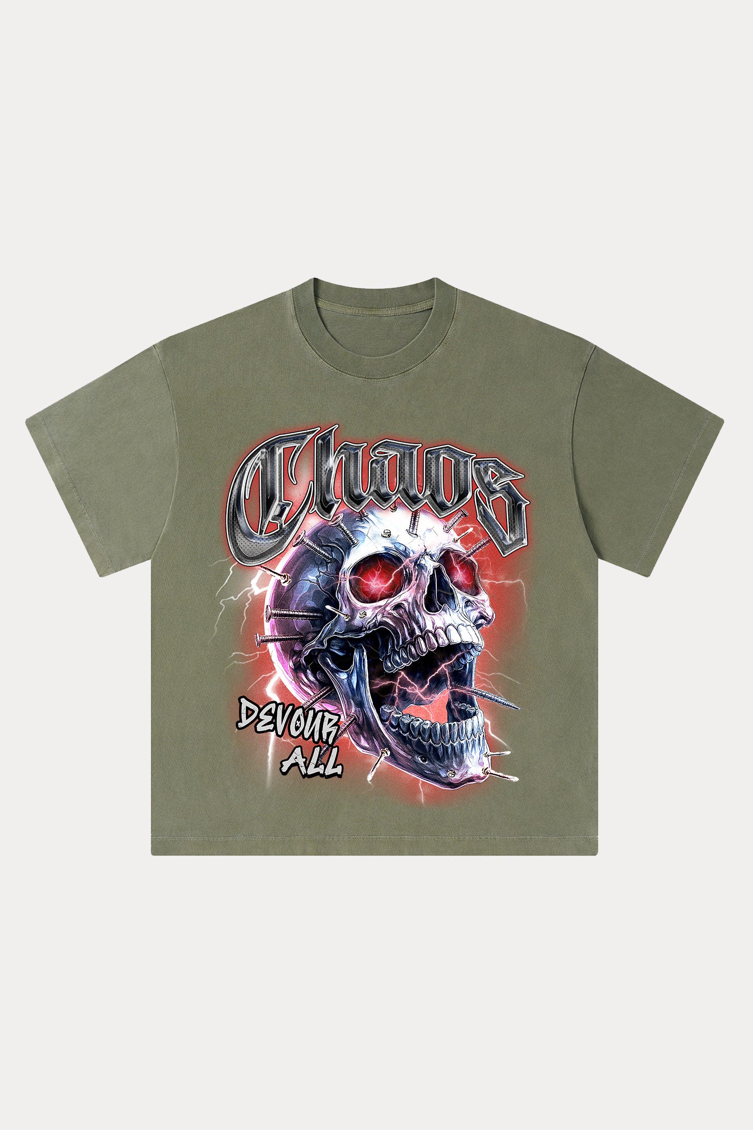 Evilnova Choas Washed Streetwear T-Shirt-Evilnova