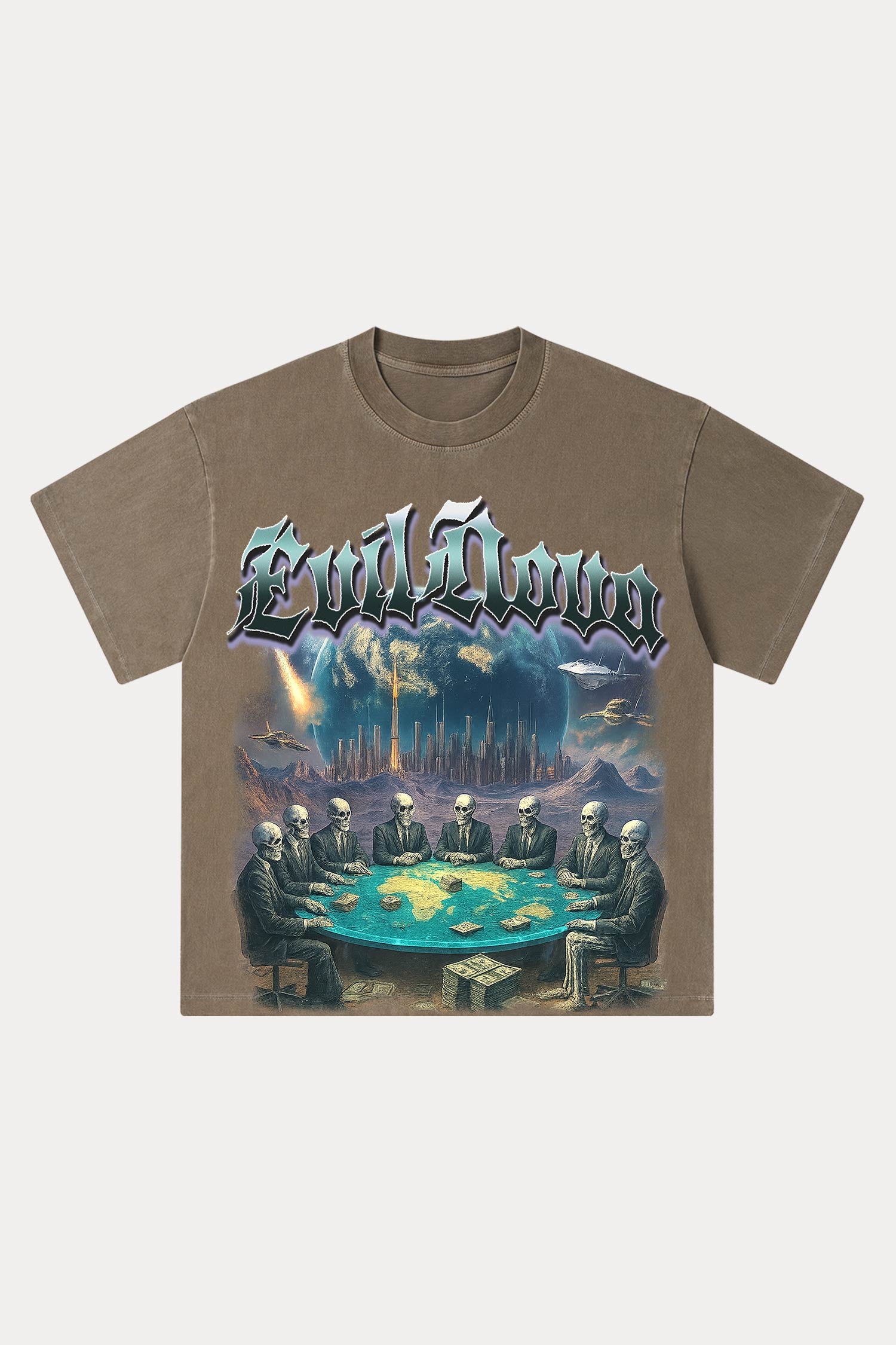 Evilnova Meeting Washed Streetwear T-Shirt-Evilnova