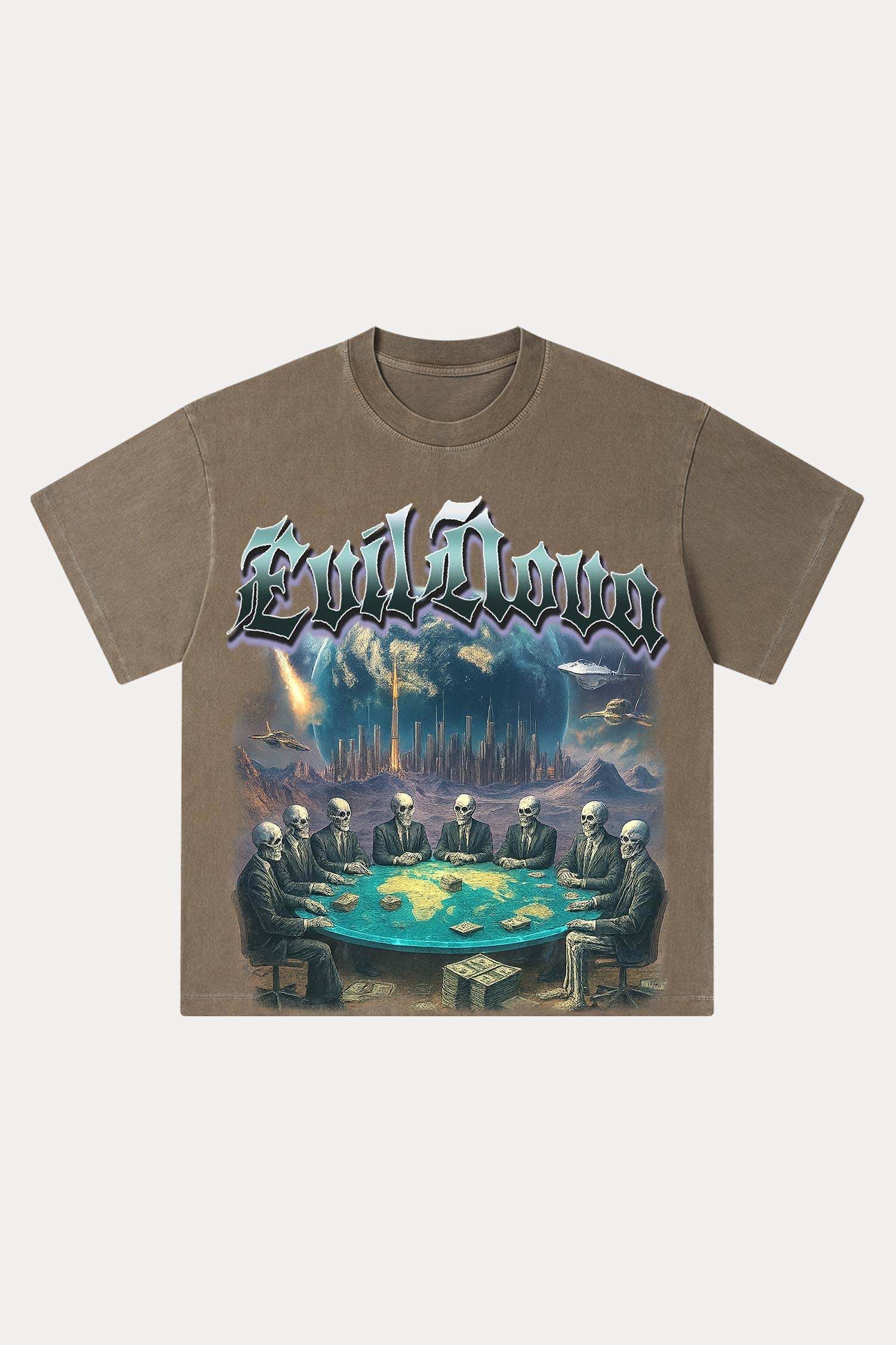 Evilnova Meeting Washed Streetwear T-Shirt-Evilnova