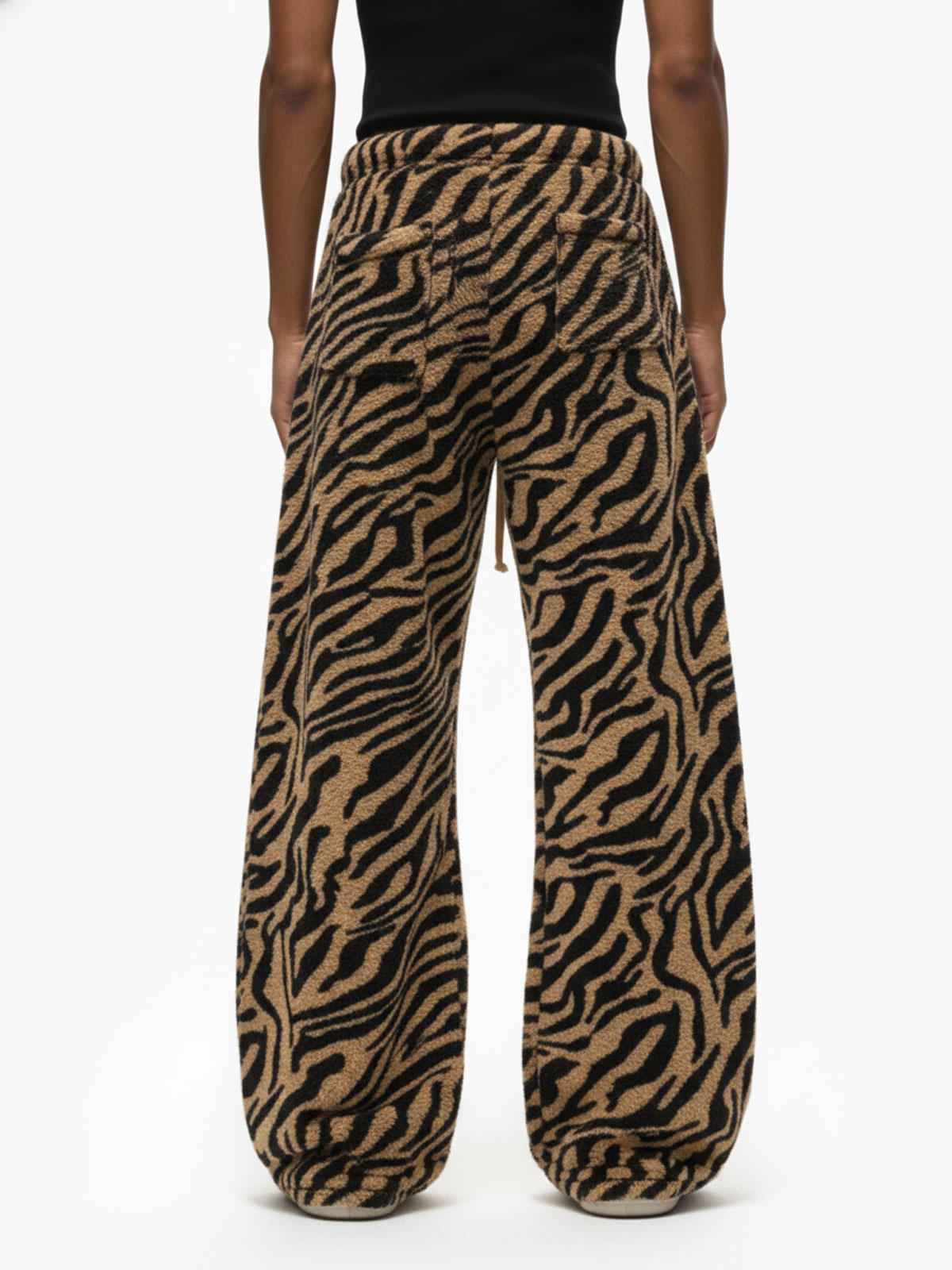 Evilnova Retro Tiger Print Wide-Leg Lounge Barrel Pants