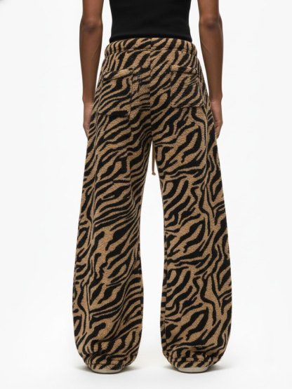 Evilnova Retro Tiger Print Wide-Leg Lounge Barrel Pants