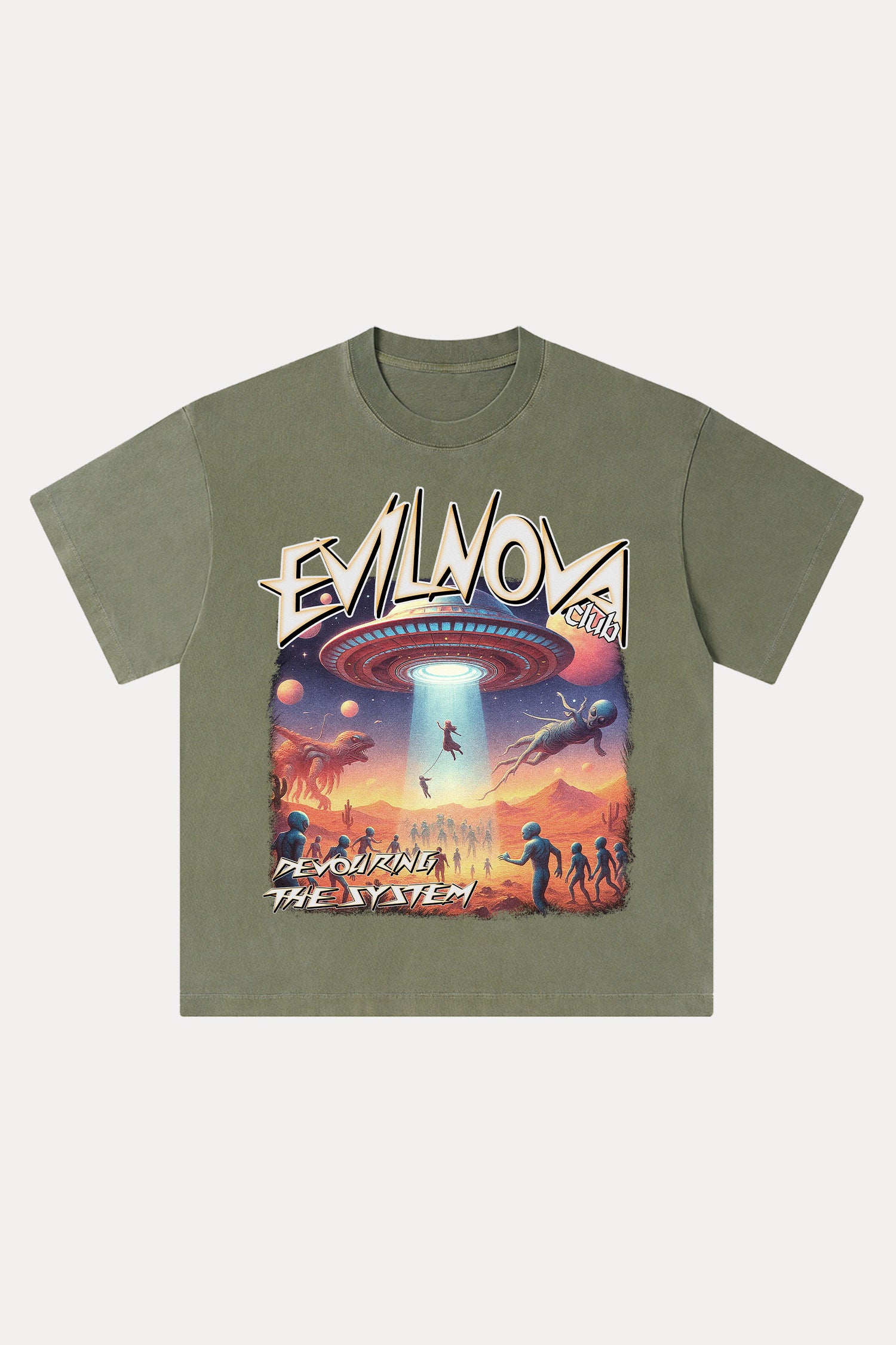 Evilnova Mystery Washed Streetwear T-Shirt-Evilnova