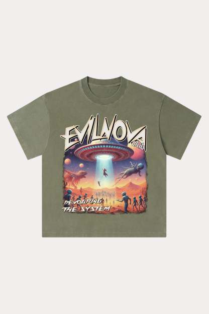 Evilnova Mystery Washed Streetwear T-Shirt-Evilnova