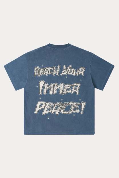 Evilnova Meditation Washed Streetwear T-Shirt-Evilnova