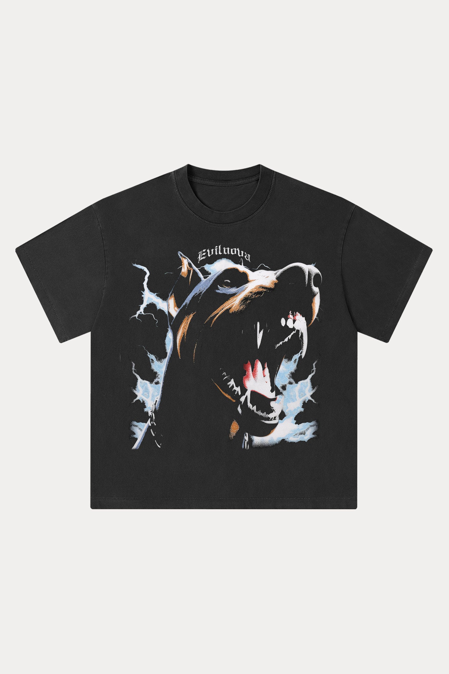 Evilnova Roar Washed Streetwear T-Shirt-Evilnova