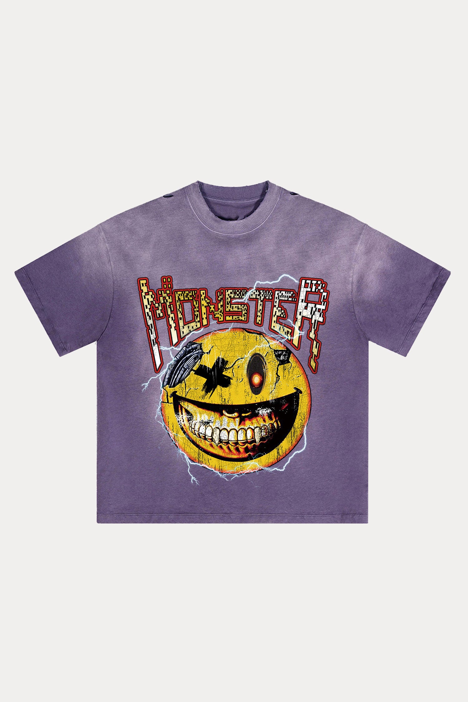 Evilnova Monster Distressed Washed T-Shirt-Evilnova