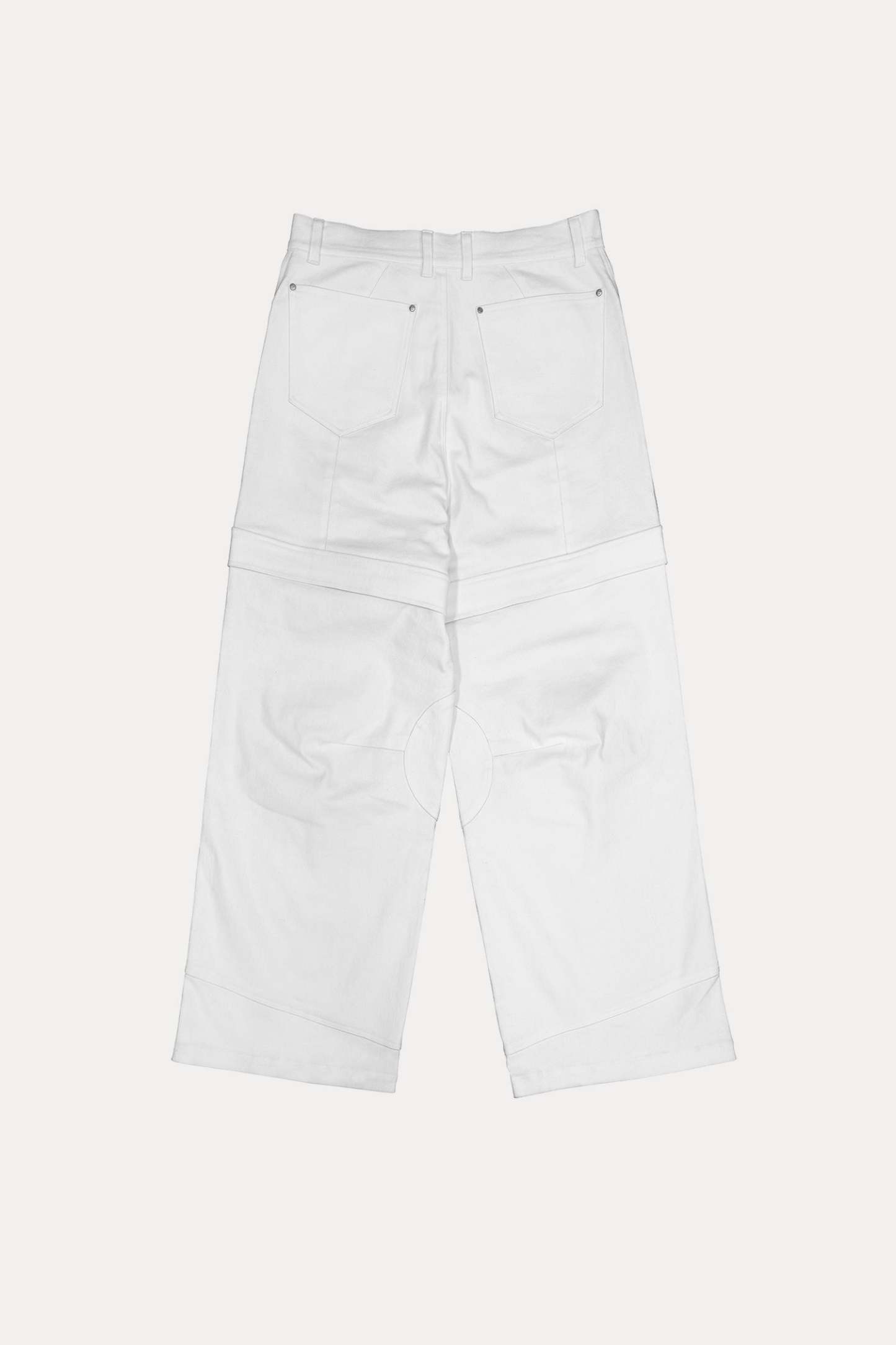 Evilnova White Paneled Baggy Cargo Pants-Evilnova