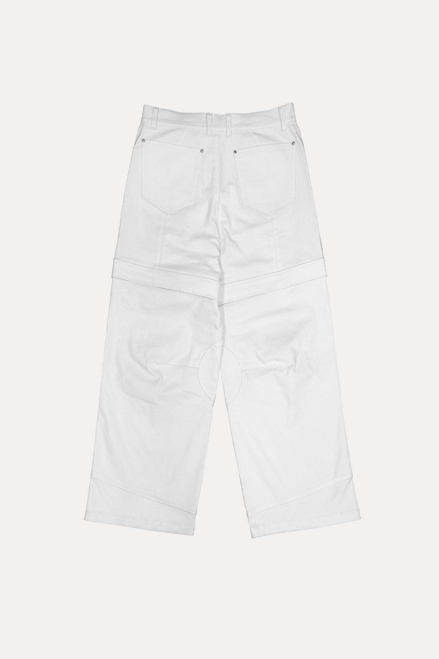 Evilnova White Paneled Baggy Cargo Pants-Evilnova