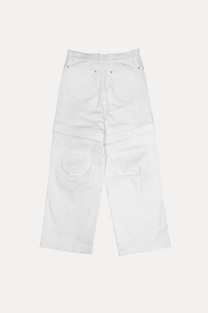 Evilnova White Paneled Baggy Cargo Pants-Evilnova