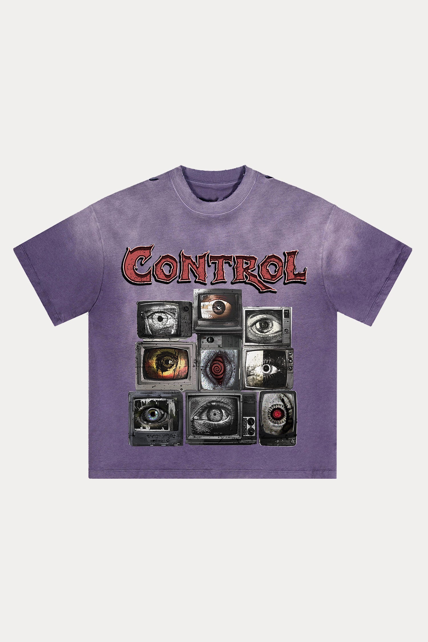 Evilnova Control Distressed Washed T-Shirt-Evilnova