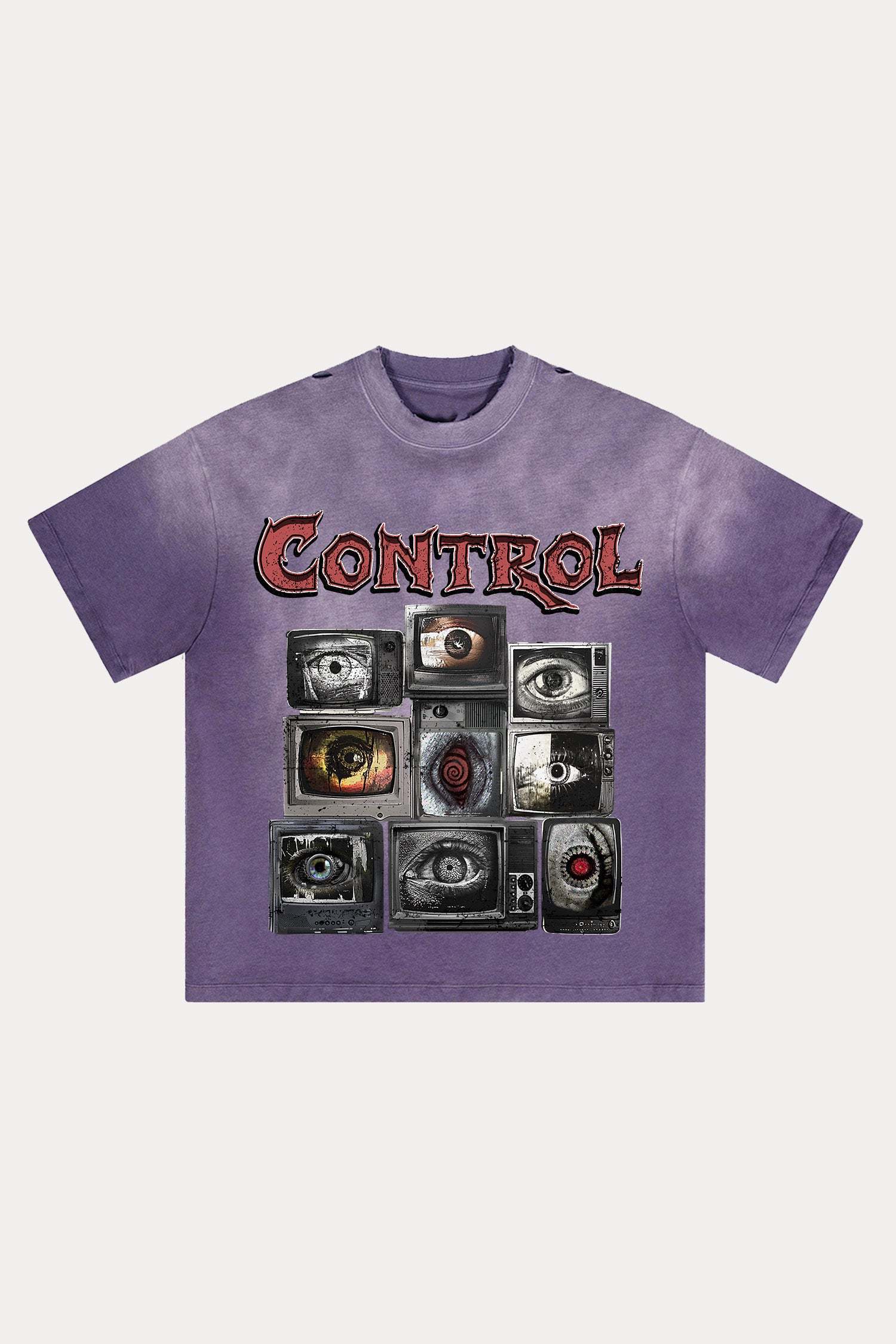 Evilnova Control Distressed Washed T-Shirt-Evilnova