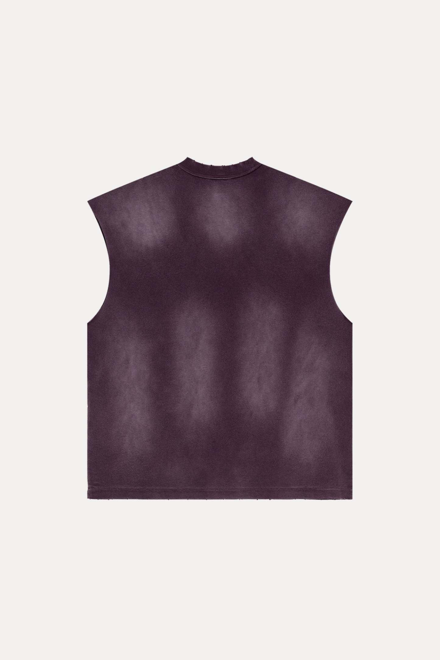 Evilnova Vintage Purple Washed Distressed Tank Top & Sweatshorts Set-Evilnova