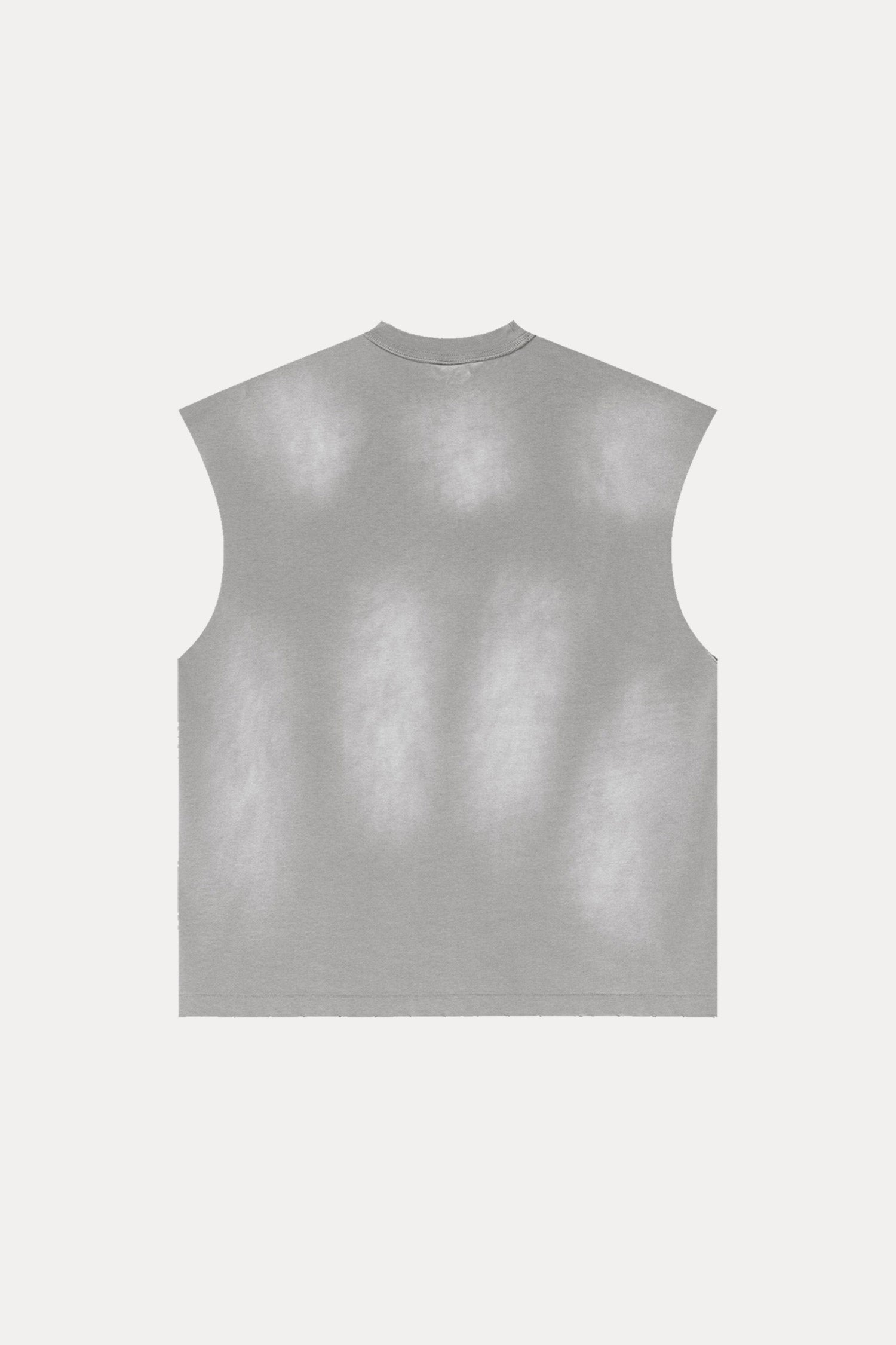 Evilnova Vintage Medium Gray Washed Distressed Tank Top & Sweatshorts Set-Evilnova