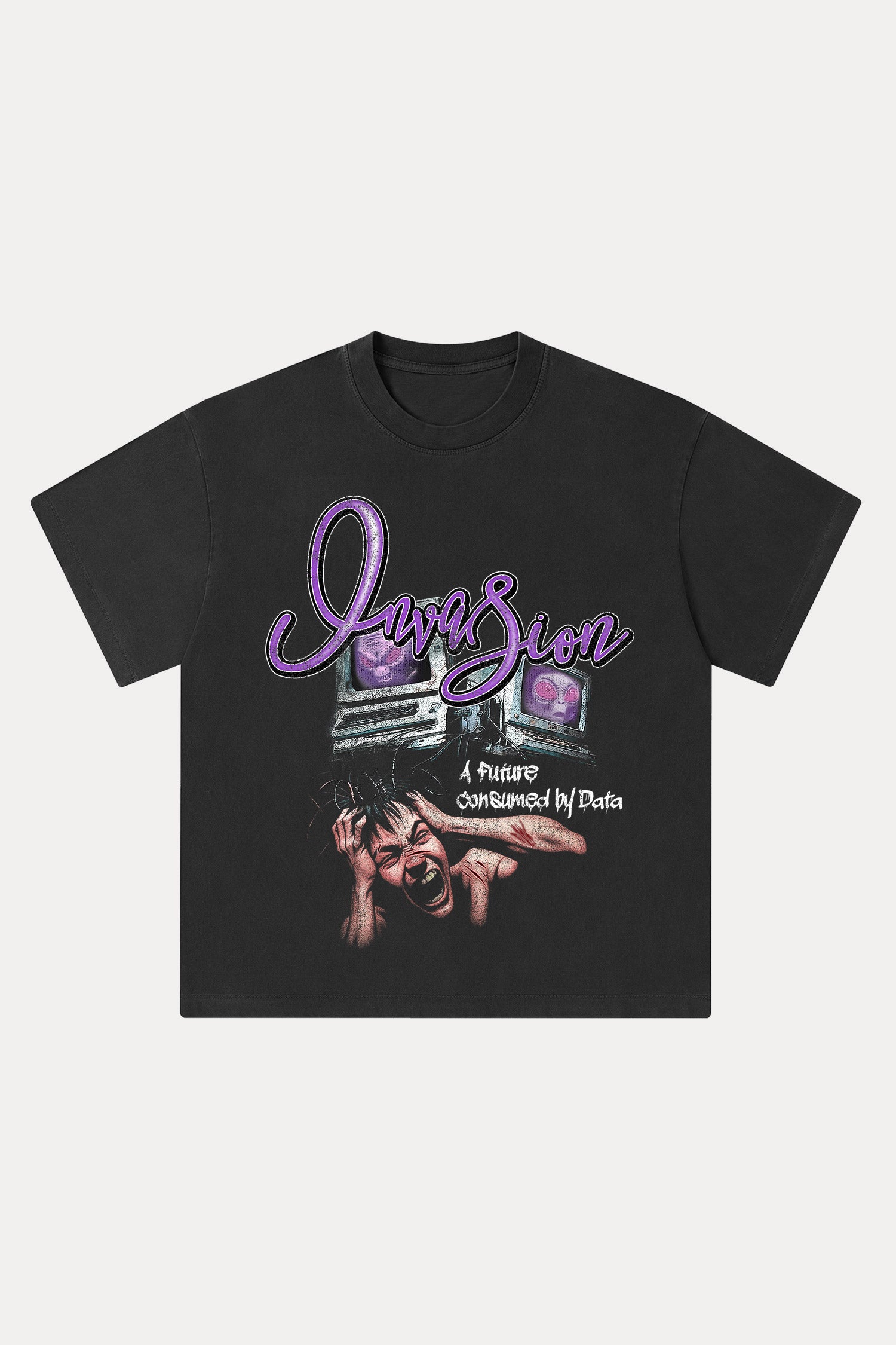 Evilnova Invasion Washed Streetwear T-Shirt-Evilnova