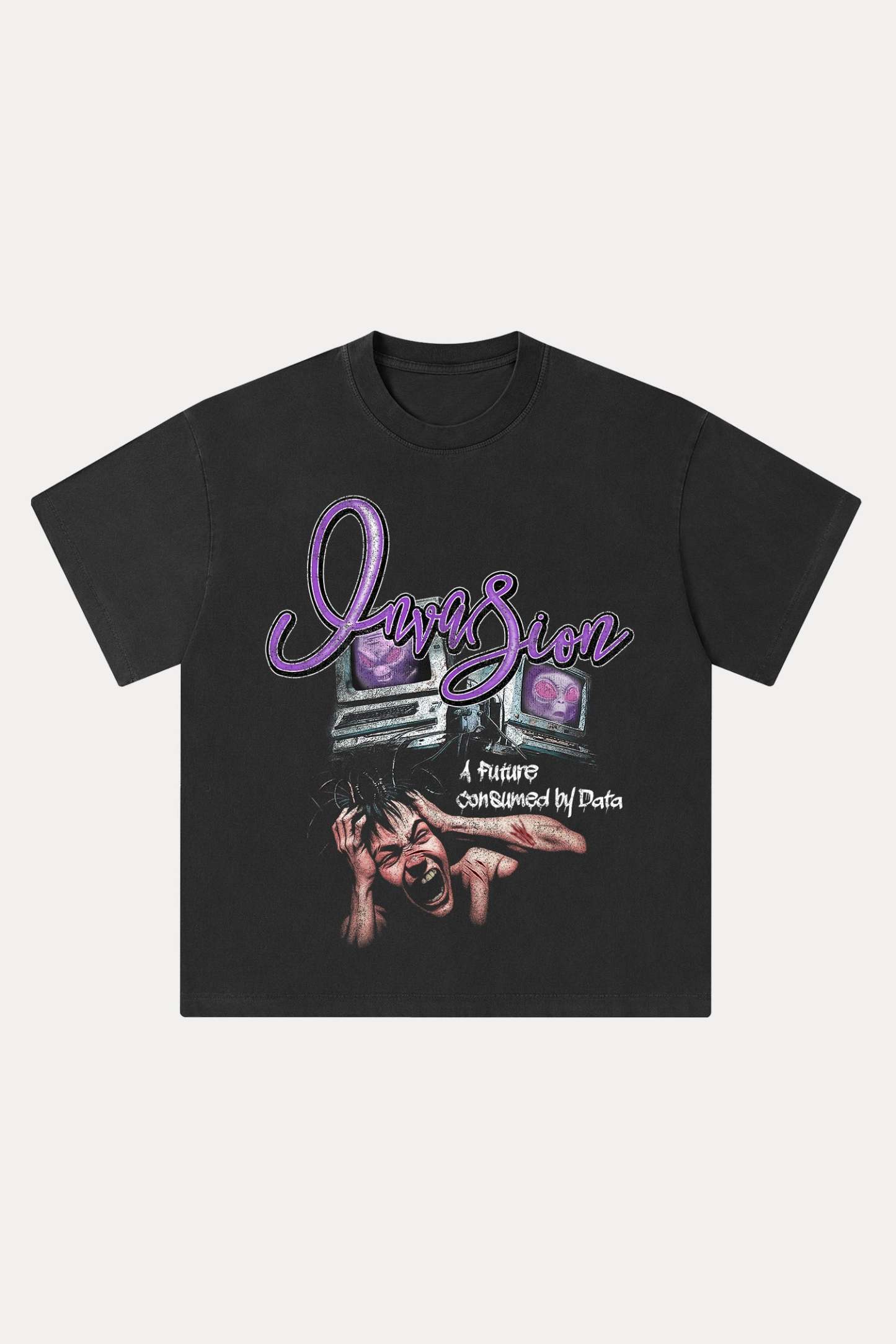 Evilnova Invasion Washed Streetwear T-Shirt-Evilnova