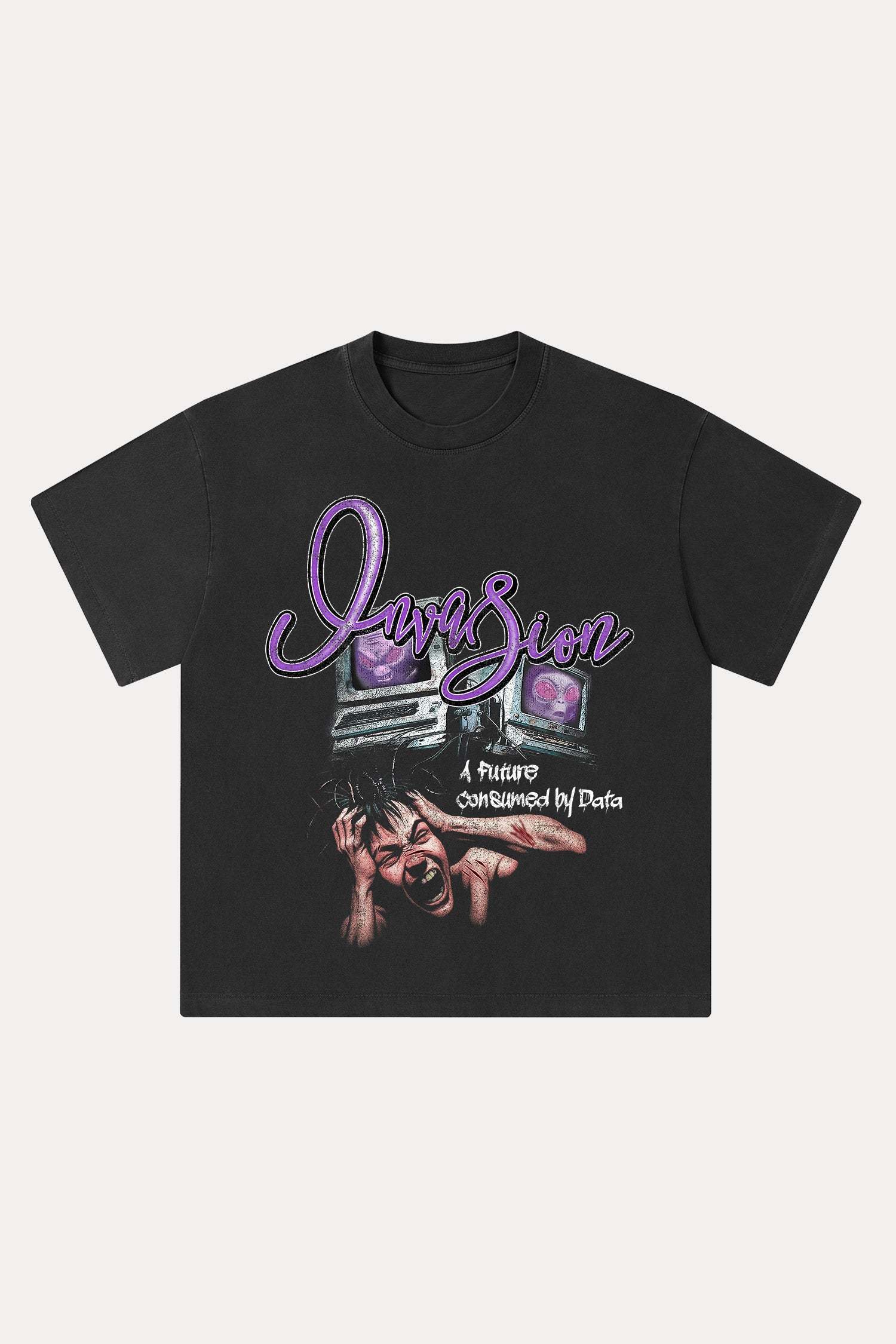 Evilnova Invasion Washed Streetwear T-Shirt-Evilnova