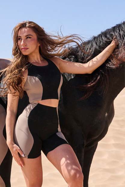 High-Waisted Color-Block Short