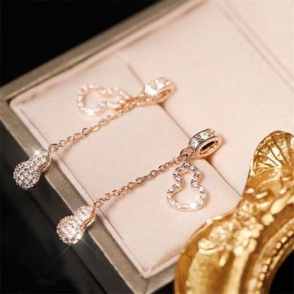 Diamond-Studded Gourd Earrings