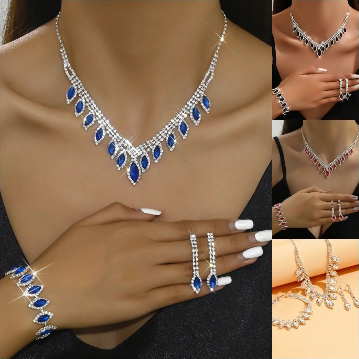 💎New and luxurious crystal necklaces, bracelets and earrings.