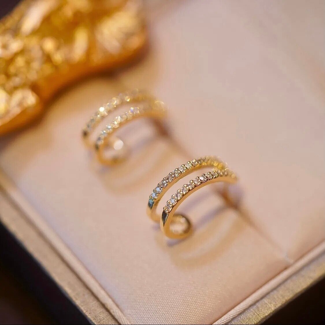 Pearl earrings (various wearing styles)