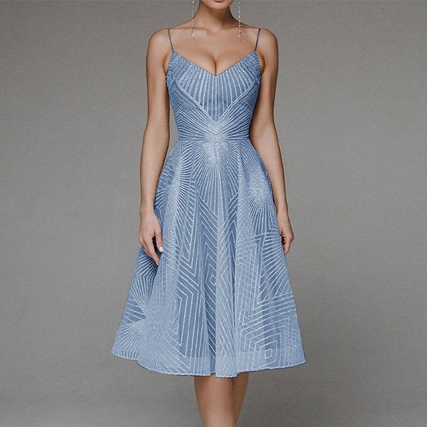 🔥Hot Sale🔥 Fashion V Neck Sling A-Line Dress