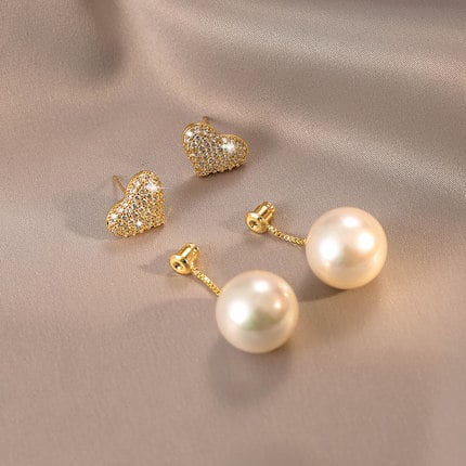 🔥 -Two styles of wearing love diamond earrings