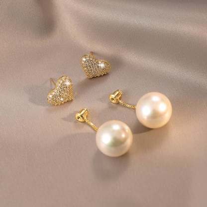 🔥 -Two styles of wearing love diamond earrings