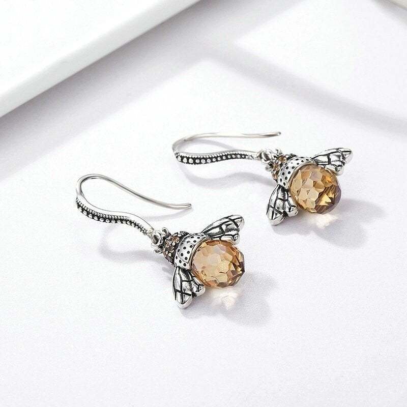 Queen Bee Crystal Drop Earrings