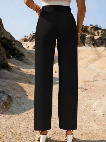 Linen trousers high-waisted trousers wide-leg cotton linen trousers——Buy 2 pieces free shipping
