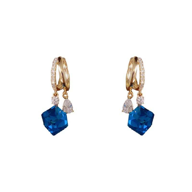 “Aurora Kiss”--Blue Crystal Earrings