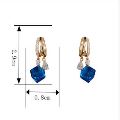 “Aurora Kiss”--Blue Crystal Earrings