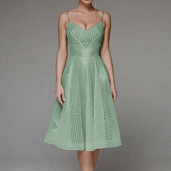 🔥Hot Sale🔥 Fashion V Neck Sling A-Line Dress