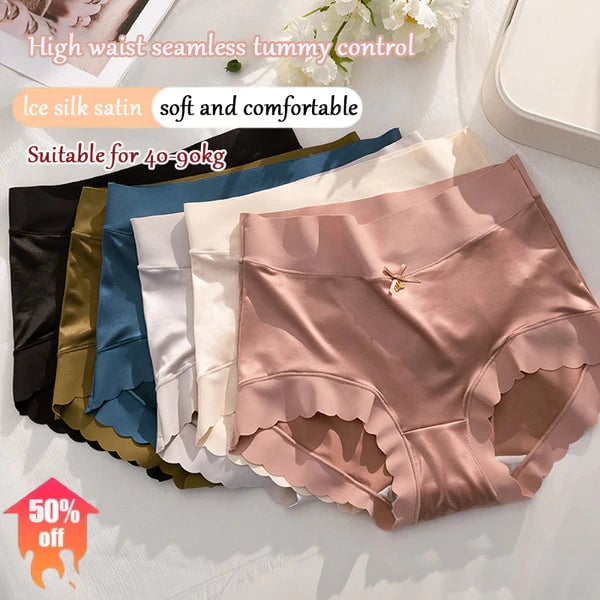 Pay 1 Get 3(3packs) Premium Satin Antibacterial Ice Silk Moisture-absorbing Pantiess
