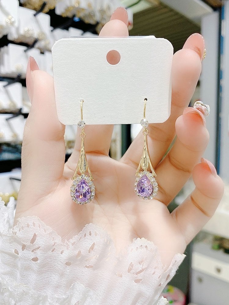 （🔥NEW) Blue drop crystal earrings