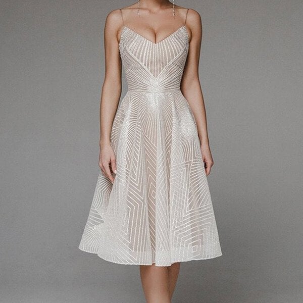 🔥Hot Sale🔥 Fashion V Neck Sling A-Line Dress