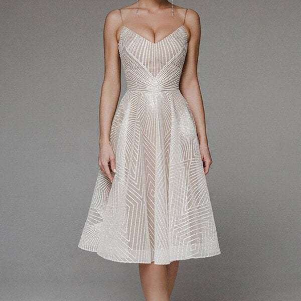 🔥Hot Sale🔥 Fashion V Neck Sling A-Line Dress