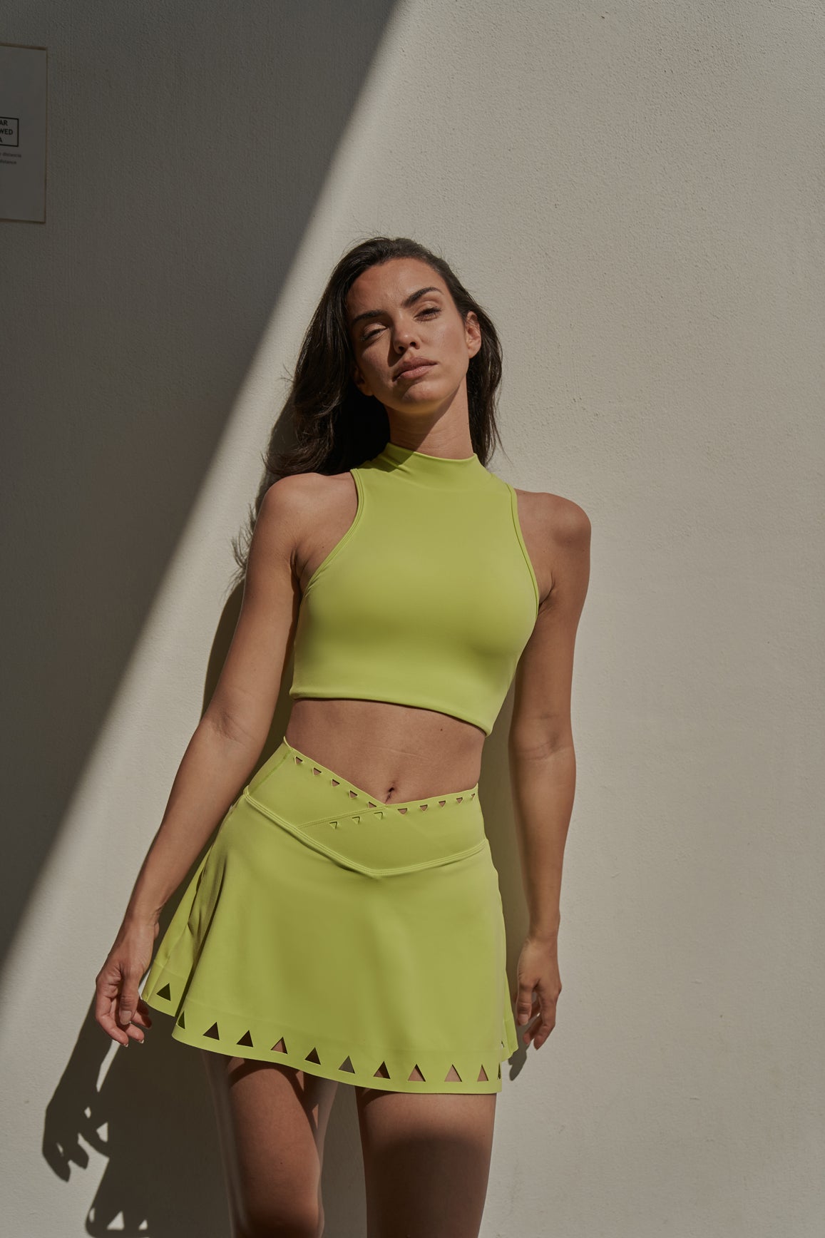 V-waist Laser Cut Tennis Skirt