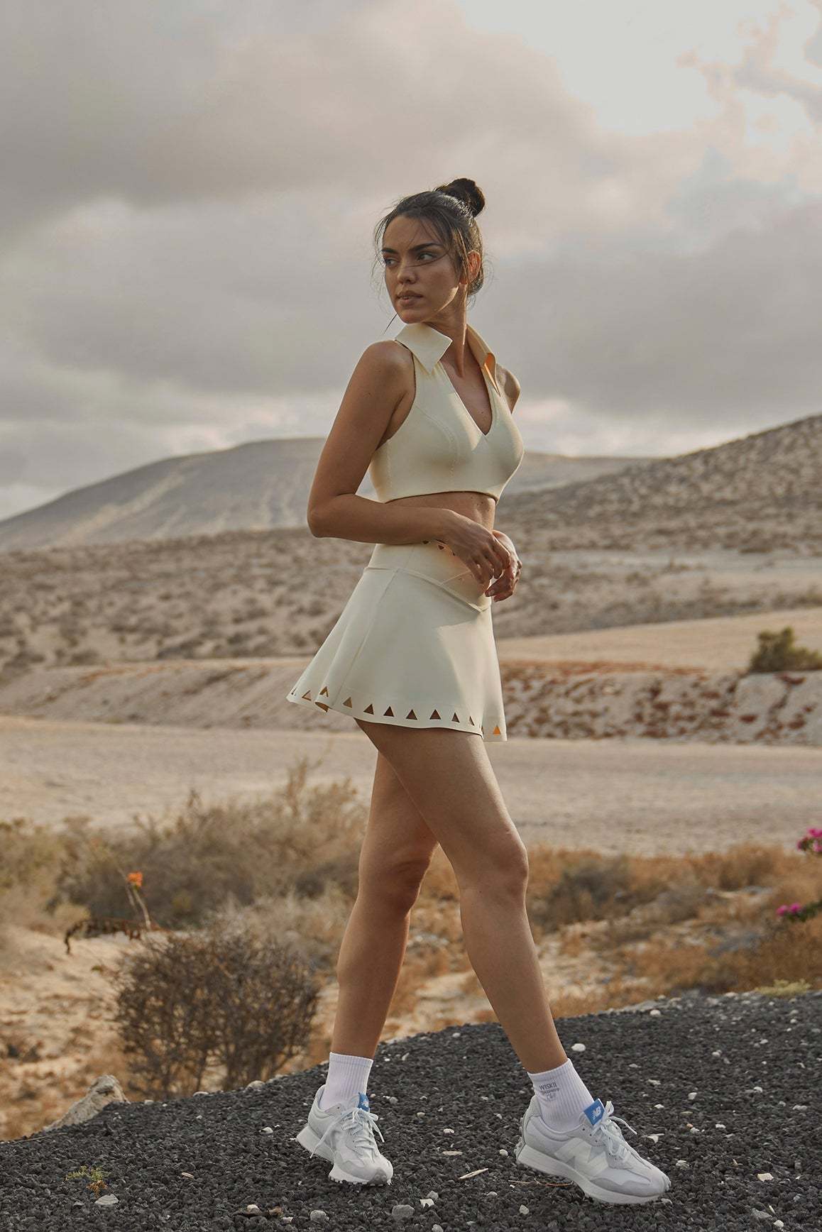 V-waist Laser Cut Tennis Skirt