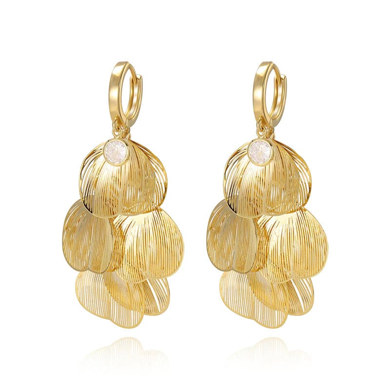 🍀Women’s Layered Leaf Hoop Dangle Earrings