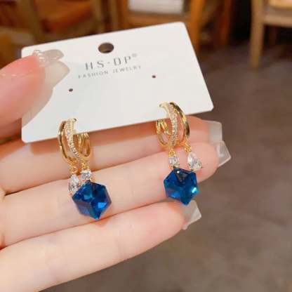 “Aurora Kiss”--Blue Crystal Earrings