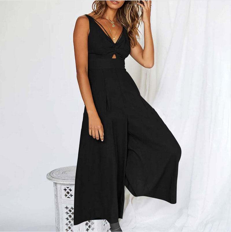 V Neck Cutout High-Waist Jumpsuits(Buy 2 free shipping)